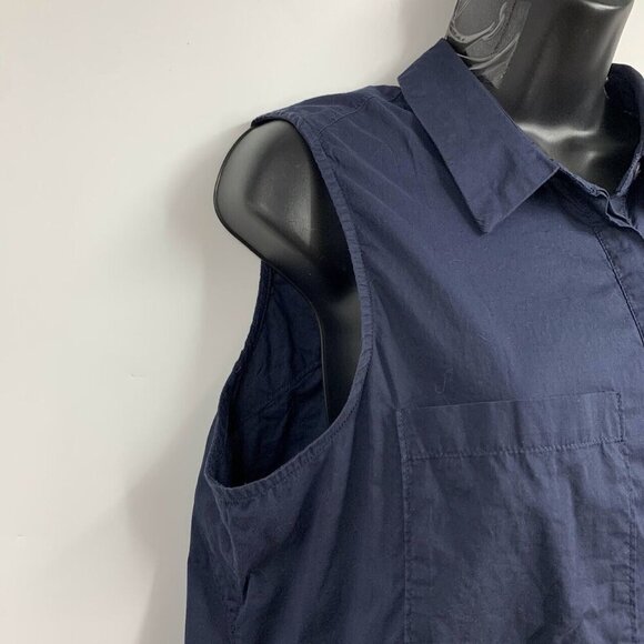 HD in Paris Anthropologie Women's Sleeveless Button Up Tunic Shirt Size 12 - Picture 4 of 15